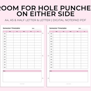 Semester Timetable Planner, Student Planner, Student Printable, Desk ...