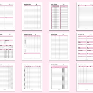 Printable & Fillable Student Planner Bundle, Digital Notepad Bundle ...