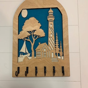 Wooden Keyholder – Wall Key Hanger with Hooks – Entryway Organizer – Housewarming Gift