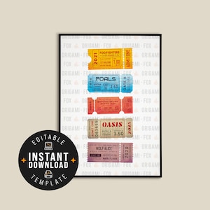Personalised Ticket Stub Print / Landscape Poster - Add Your