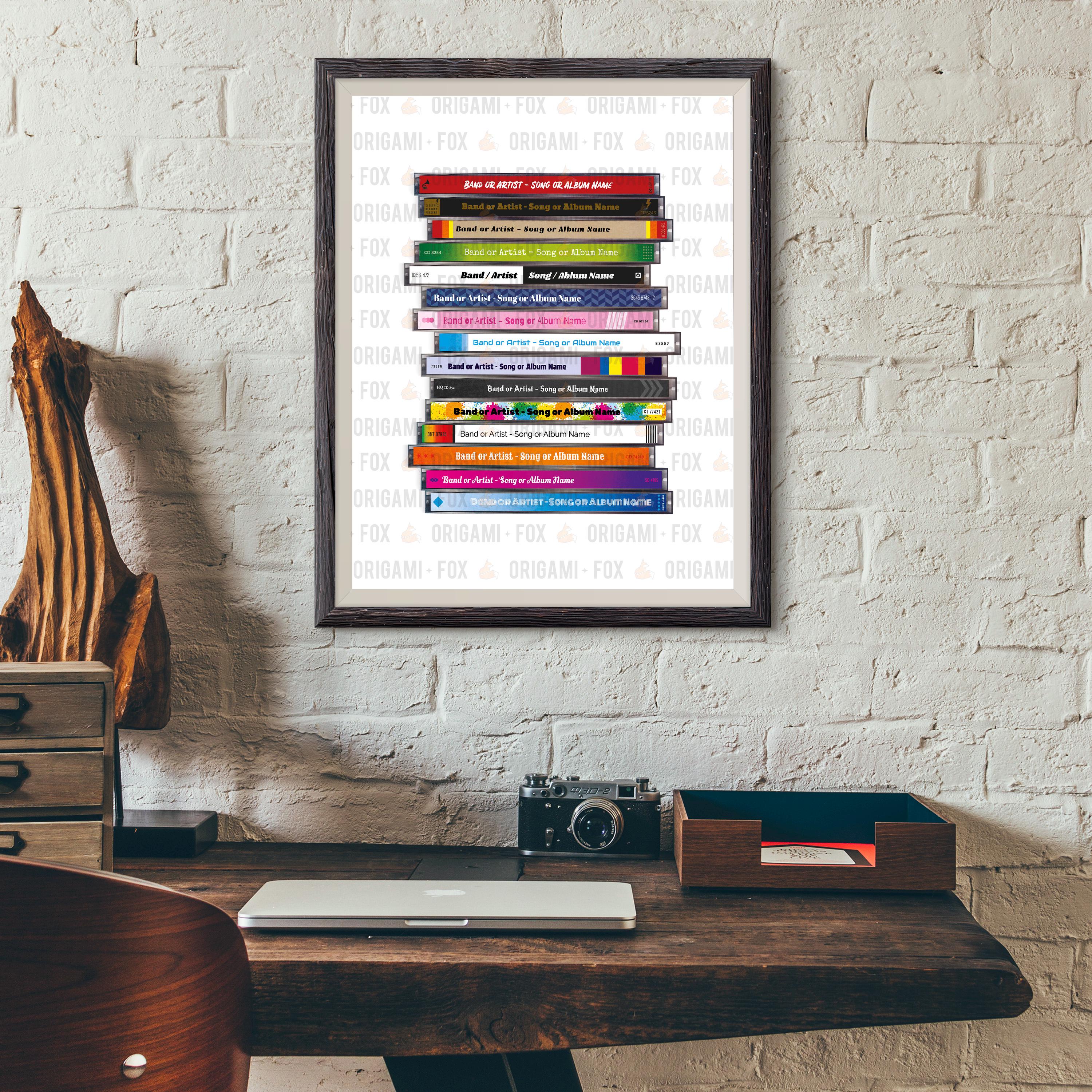 Personalised CD Stack Poster - Printable Music Poster - Custom Design ...
