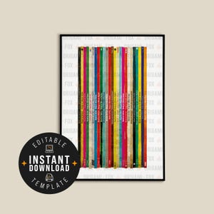Personalised Vinyl Record Sleeve Stack - Music Poster - Custom Design - Downloadable Retro Music Gift - Instant Download - Print at Home