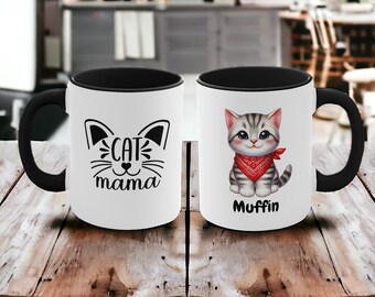 Personalized Cat Mug, Cat Mama - The perfect gift for the cat loving Mom with 23 cat breeds to choose from!