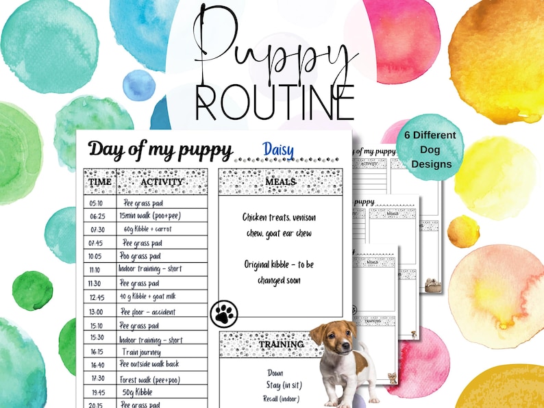 Printable Puppy Routine Daily Meal Training Potty Tracker PDF Puppy ...