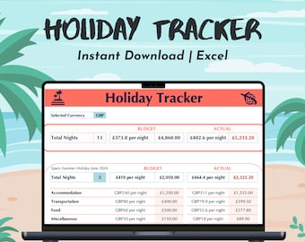 Excel Vakantiekosten Tracker Budgetplanner Aftakas Verlof Reiskosten Spreadsheet Vakantiebudget Tracker Reiskosten Digitale download Tijd 2026