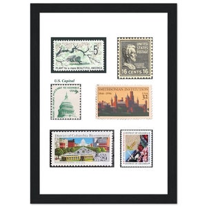 Washington DC Vintage Stamps Poster