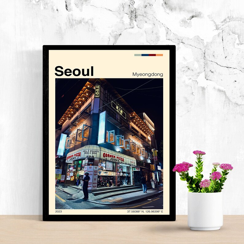 Seoul Poster | Seoul Print | Korea Poster | Korea Print | Myeongdong - Etsy