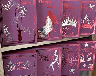 Throne of Glass 8-Book Series Rebind | Handmade TOG Rebound Set w/ Sprayed Edges