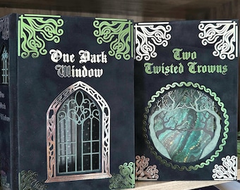 Handmade One Dark Window and Two Twisted Crowns Rebind | Suede-Like Book Cloth