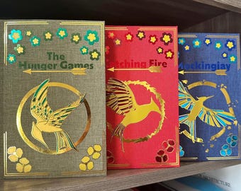 Hand-Rebound Hunger Games Series | Linen Bookcloth, Mockingjay Design