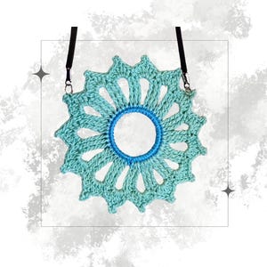 Crochet Jewelry Set, Unique Summer Earrings & Necklace, Handmade Boho Style