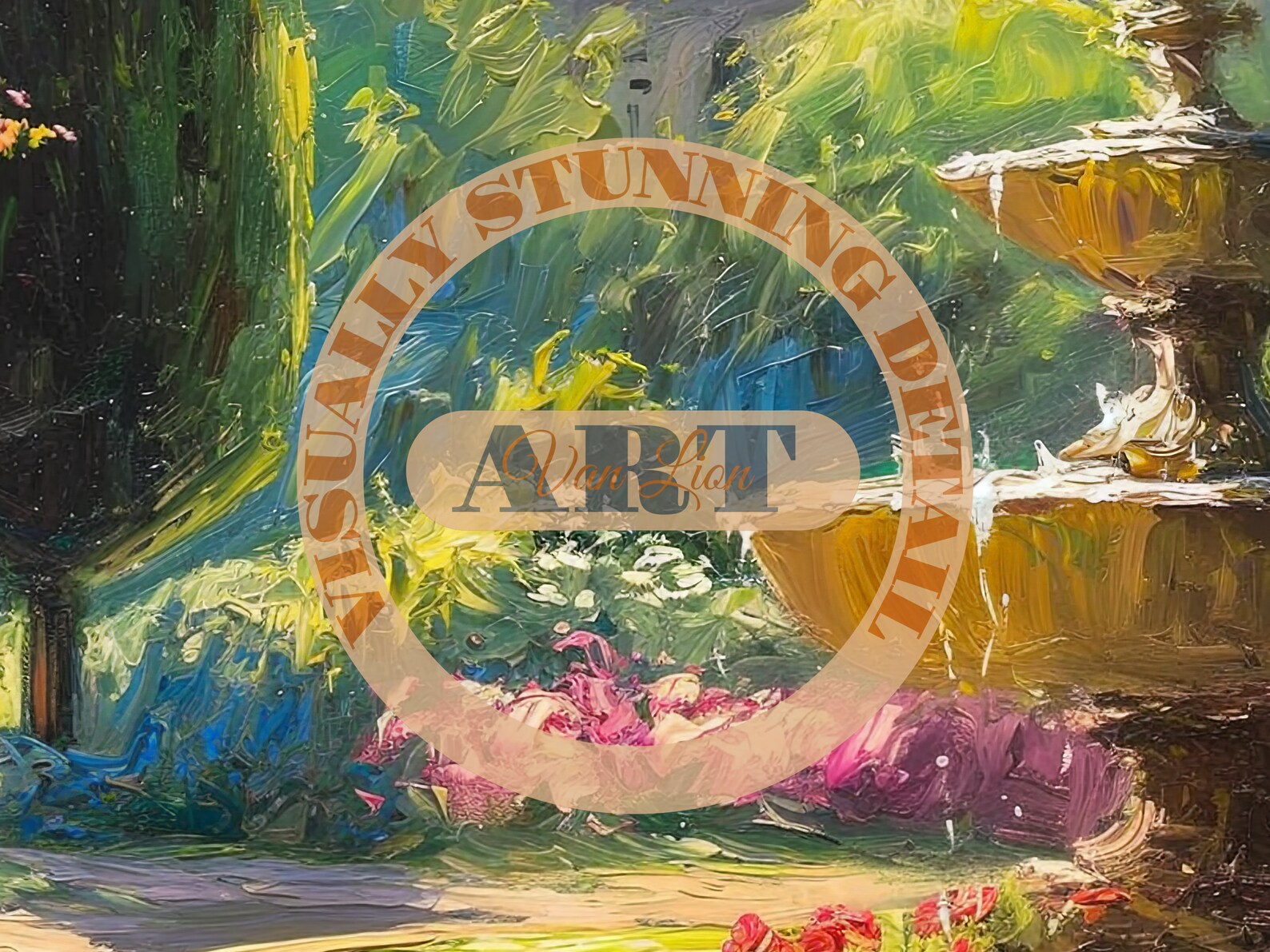 Fountain Artwork Luxembourg Garden Fountain Painting Nature Path ...