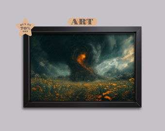 Twister Painting Tornado Painting Storm Chasing Art Surreal Tornado Landscape Gaming Room Decor Surreal Melancholy Art Gloomy Download
