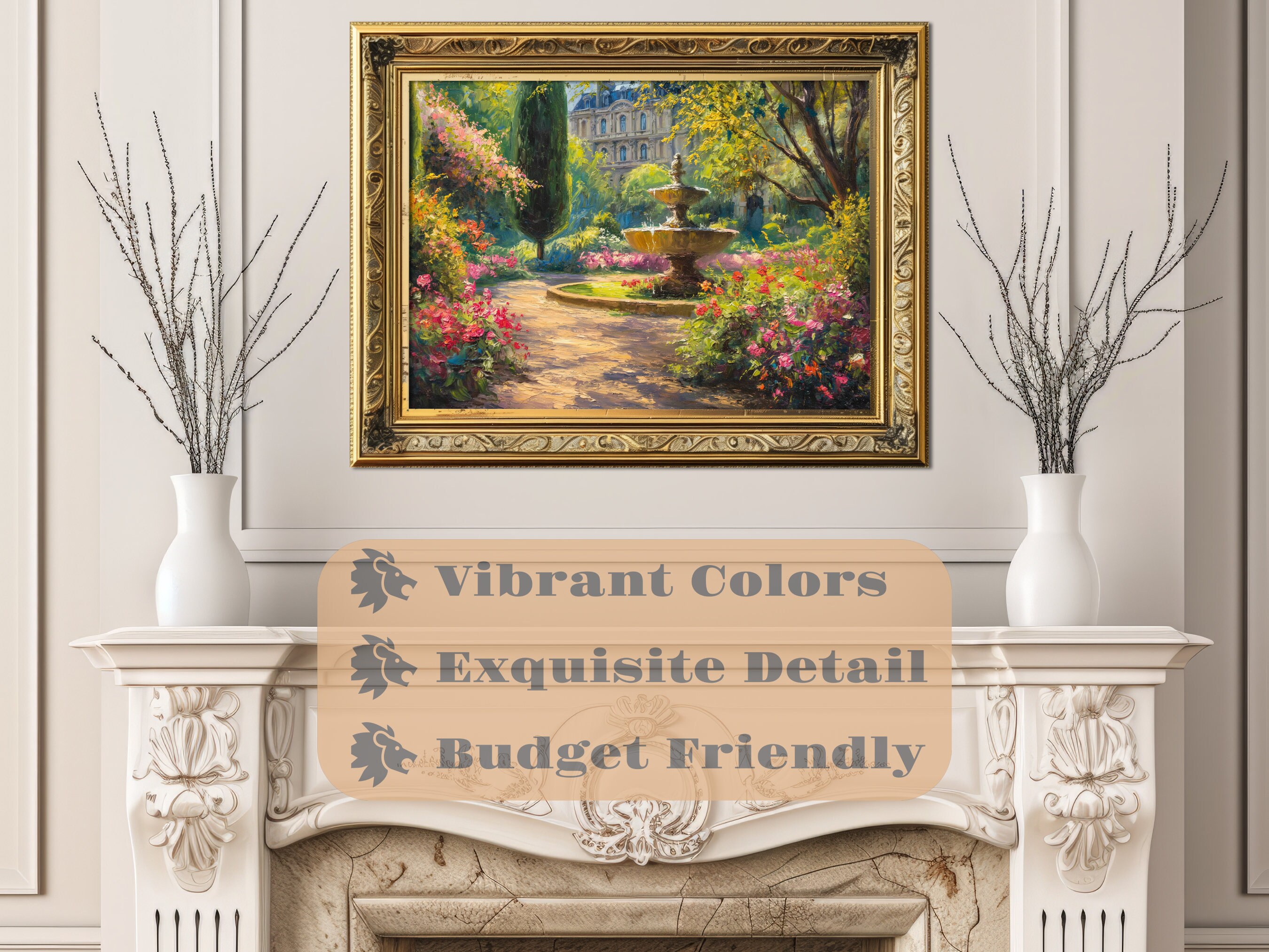 Fountain Artwork Luxembourg Garden Fountain Painting Nature Path ...