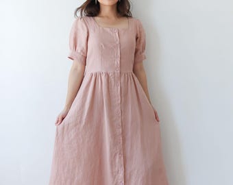 Vintage-Inspired Square Neck Dress | Madeline PDF Sewing Pattern | Sizes 0–18, Video Tutorial, Summer Linen Dress, Instant Download