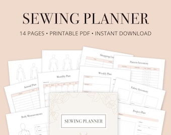 Sewing Planner | Digital Printable, Sewing Project Tracker, A4 and US Letter, PDF Printable Template, Fabric & Pattern Inventory Tracker