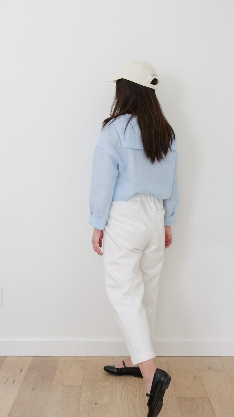 Nerina Top Sailor Collar PDF Sewing Pattern | Size Inclusive 0–24 | Beginner Friendly | Video Tutorial | Drop shoulder sailor collar top image 13