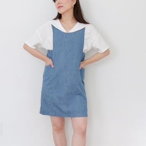Nerina Top Sailor Collar PDF Sewing Pattern | Size Inclusive 0–24 | Beginner Friendly | Video Tutorial | Drop shoulder sailor collar top image 18