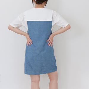 Nerina Top Sailor Collar PDF Sewing Pattern | Size Inclusive 0–24 | Beginner Friendly | Video Tutorial | Drop shoulder sailor collar top image 19