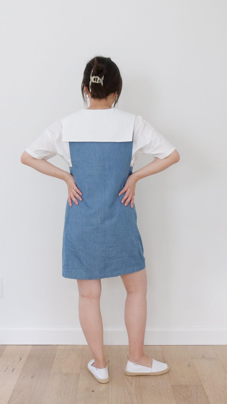 Nerina Top Sailor Collar PDF Sewing Pattern | Size Inclusive 0–24 | Beginner Friendly | Video Tutorial | Drop shoulder sailor collar top image 19