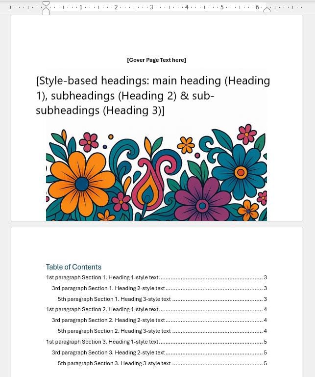 Editable Microsoft Word Template: Multi-section Document With Clickable ...