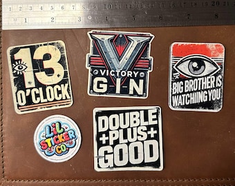 1984 - Big Brother - Doubleplusgood - 13 O'Clock - Die-cut, vinyl sticker - water bottles, laptops, computer decals