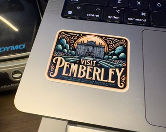 Visit Pemberley Tourism Poster - die-cut, vinyl sticker, decal, water bottles, laptops, computer decals