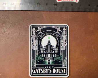 Visit Gatsby's House Tourism Poster - die-cut, vinyl sticker