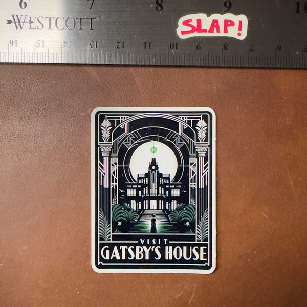 Visit Gatsby's House Tourism Poster - die-cut, waterproof, vinyl sticker