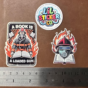 Fahrenheit 451 - Sticker vinyle découpé - bouteilles d'eau, ordinateurs portables, décalcomanies d'ordinateur