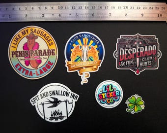 Dungeon Crawler Carl Stickers: Desperado Club, Spit and Swallow Inn, Penis Parade - Fan Made DCC