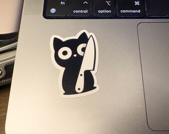 Stabby Tabby - Die-cut, vinyl sticker - water bottles, laptops, computer decals