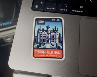 Visit Thornfield Hall - Tourism Poster - die-cut, computer decal, water bottle, sticker