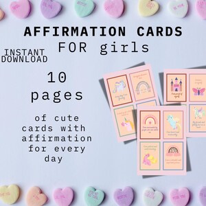 Printable Affirmation cards for girls, Printable Cards , Motivational Cards, Positivity Cards, Manifestation Cards,Daily Affirmation