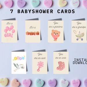 Cartes babyshower, cartes à télécharger, cartes babyshower heureuse, cartes à faire soi-même