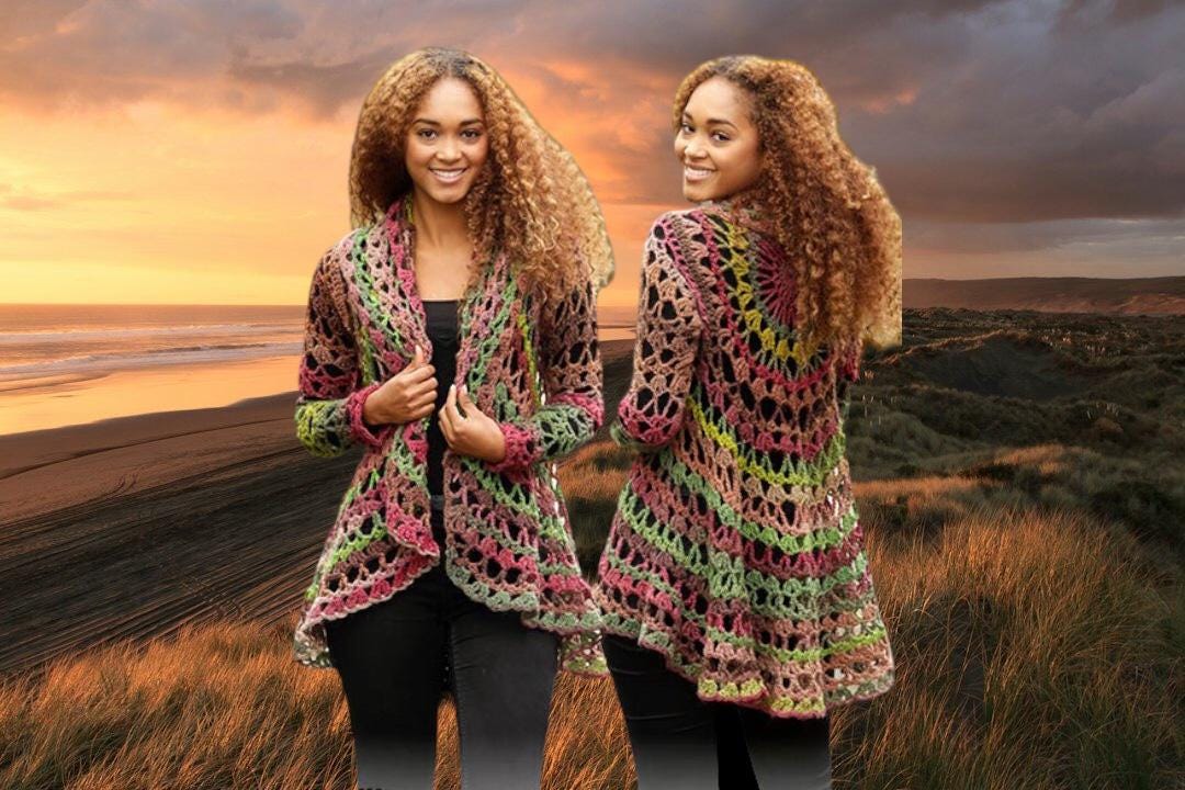 Crochet Cardigan Sweater Patternxxxl/s-digital Pdf Download-beautiful Crochet Pattern Very Open Lacy Crochet Stitch-cardigan Sweater Coat