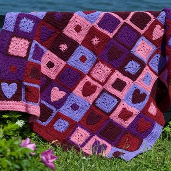 5 Granny square blanket bundle Crochet Blanket patterns digital the crochet patterns are Easy Granny crochet patterns 1960s-2000s fun afghan