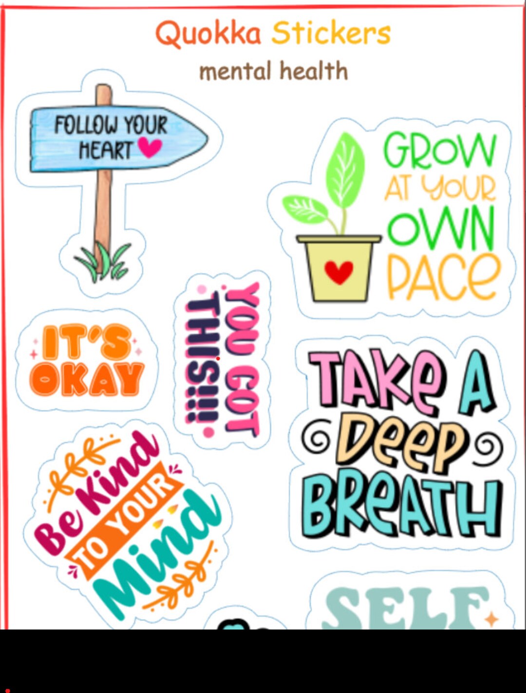 Mental Health Vinyl Stickers | Positivity Decals, Water Bottle Stickers ...