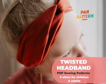 Twisted headband PDF sewing pattern | for kids and adults | instant download