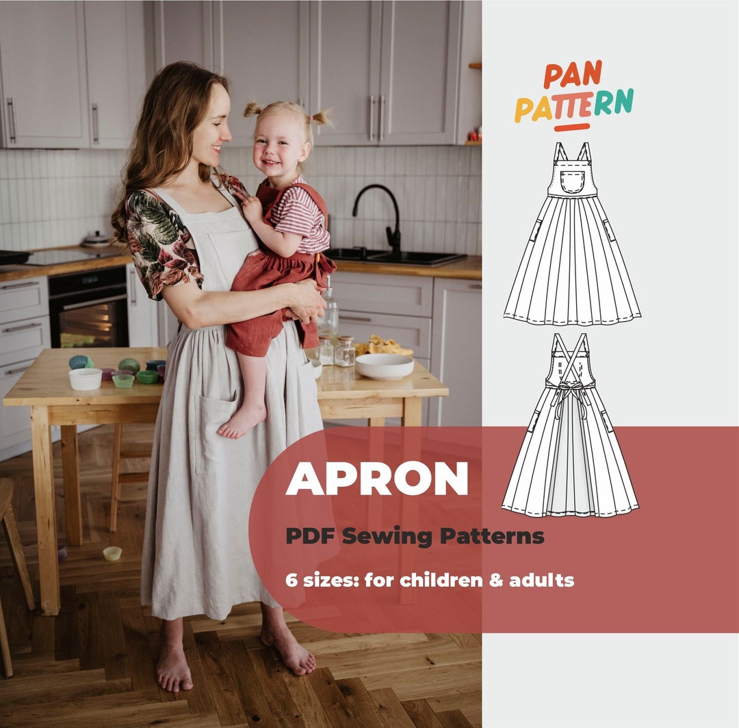 Cottage Linen Apron PDF Sewing Pattern | Instant Download | Linen Dress ...
