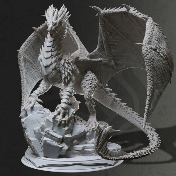 Brazatul Bronze Dragon STL (Supported)- Ancient Tharador Monster - 3D Print RPG Model - DnD Miniature - 3D STL File - 3D Design - 3D Printer