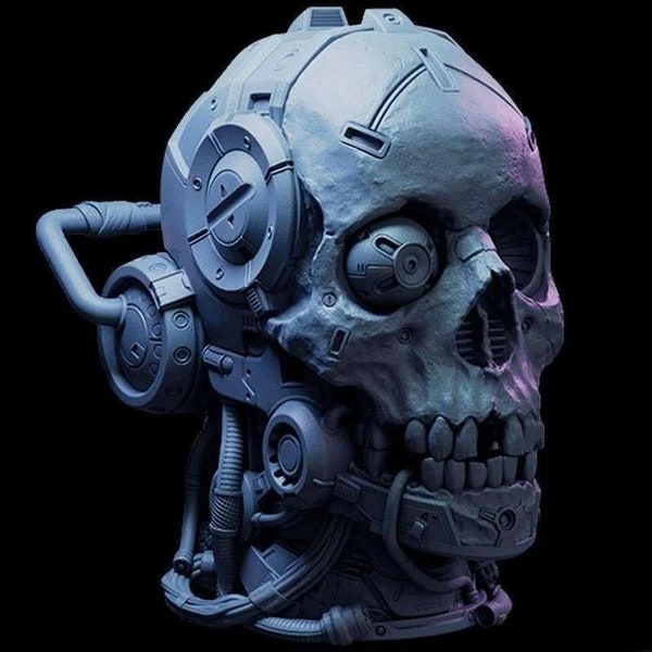 Skull Statue STL 3D Model for Printing - Intricate Gothic Decor, Printable Skull Sculpture, Unique Figurine, Digital File