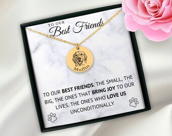Personalized dog necklace, Pet necklace, Engraved dog portrait necklace, Perfect gift for dog lovers, Pet memorial gift