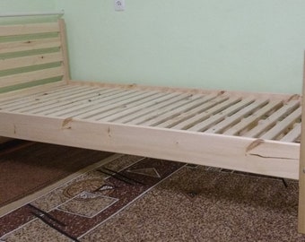 The bed is wooden