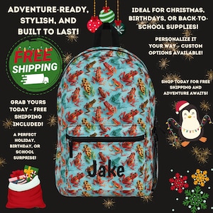 Sac à dos personnalisé grenouille pour enfant cartable imperméable léger cartable pour tout-petit personnalisé cadeau pour garçons ou filles d'âge préscolaire ou primaire