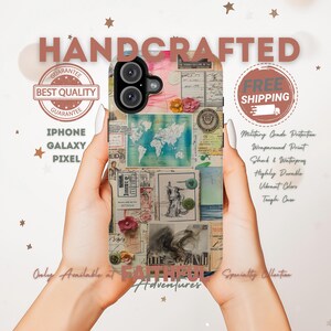 Scrapbook Stamp Sammler MagSafe Tough Case iPhone 16 15 14 13 Pro Max Retro Postkarte Schutzgeschenk für Handwerker Vintage-Liebhaber