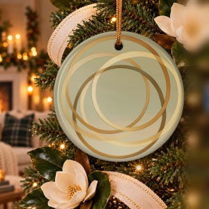 Five Gold Rings Ornament, 12 Days of Christmas Ornament, Ceramic Christmas Ornament, Wedding Keepsake Gift