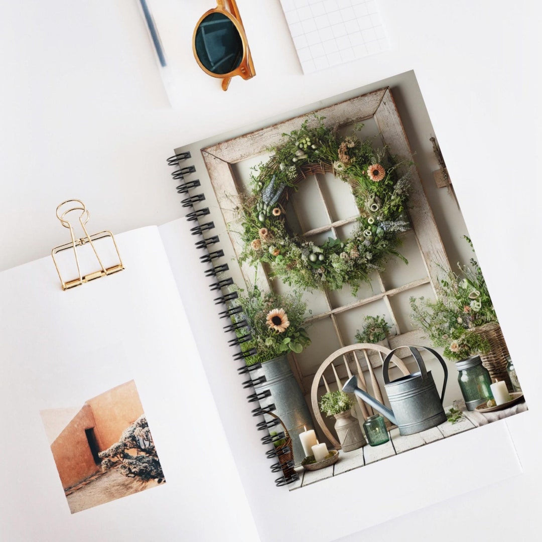 Spring Notebook Frame Design Farmhouse Spring Spiral Notebook: Nature Lover's Journal - Etsy