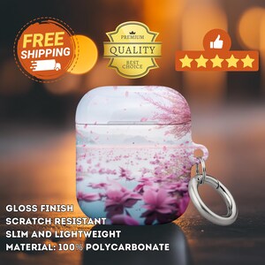 Floating Blossom Floral AirPods Case for 1st, 2nd, 3rd Gen & Pro with Keychain Accessory