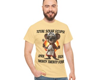 April 8 2024 Total Solar Eclipse Koala Chef: Celestial Astronomy Shirt, Double-Sided Funny & Sarcastic Souvenir Tee, Path of Totality Tee